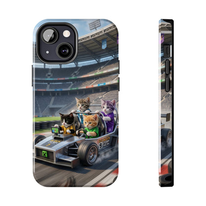 Racing Cats Tough Phone Case — Cute Kittens Driving Racecar Phone Cover