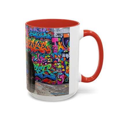 Graffiti Pug Coffee Mug — Colorful Street Art Accent Mug (11/15oz)