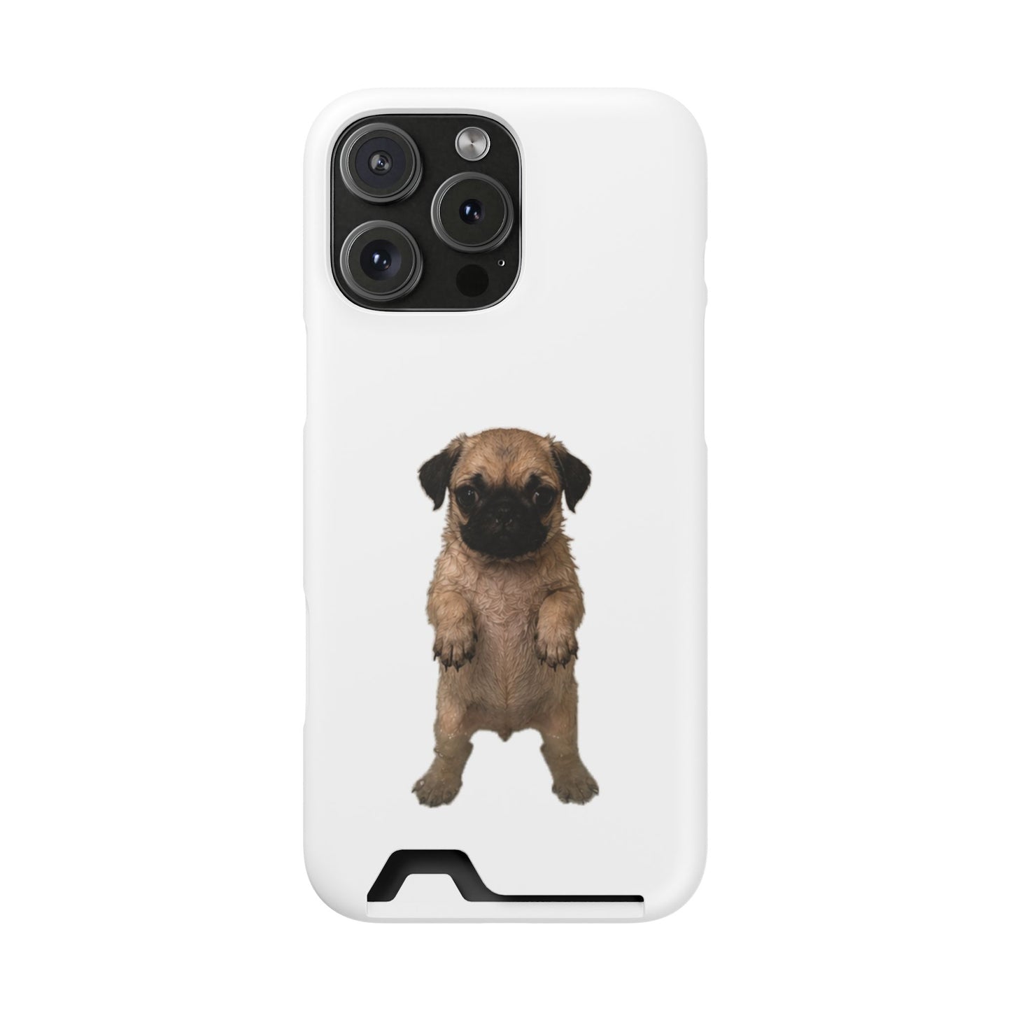 Cute Standing  Pug Card Holder Phone Case