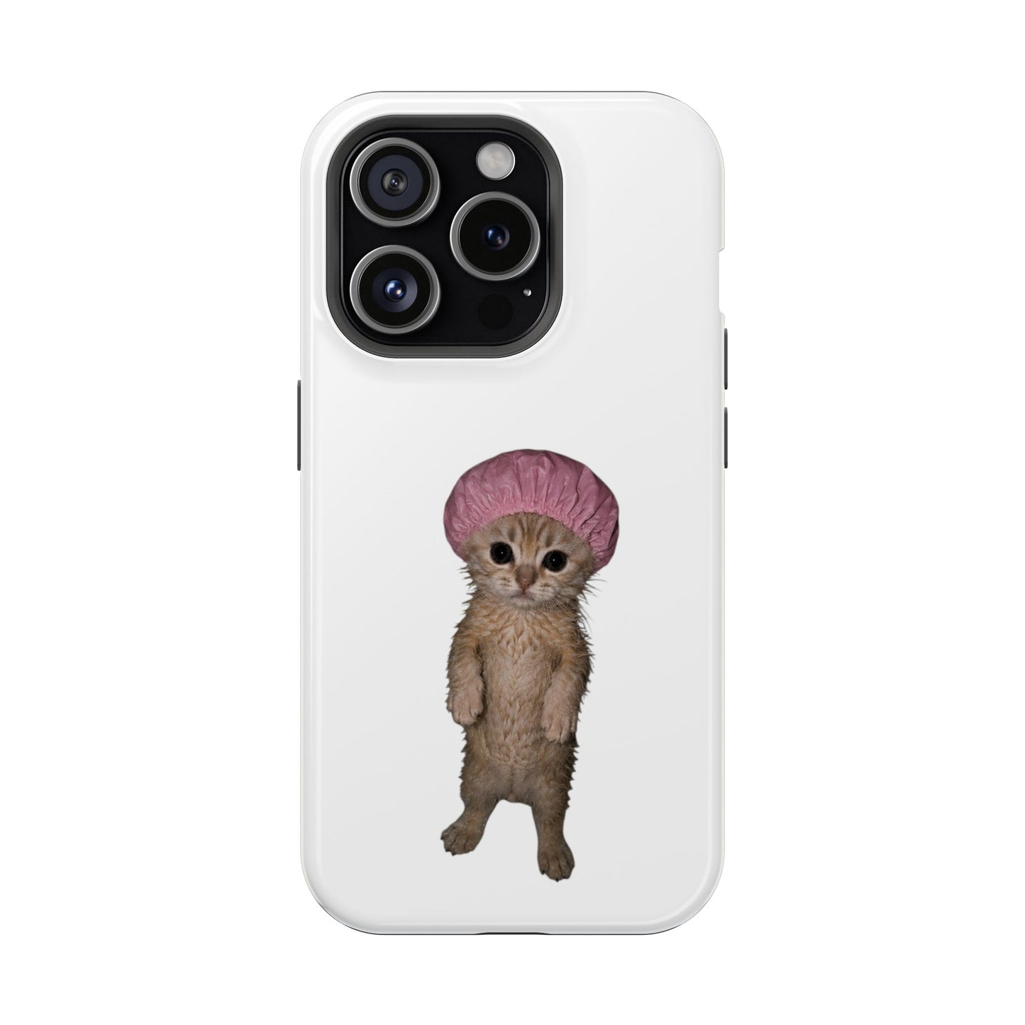 Cute Kitten in Shower Cap  Magnetic Impact-Resistant