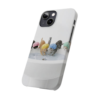 Slim Phone Case — Cute Kittens in Bathtub Design