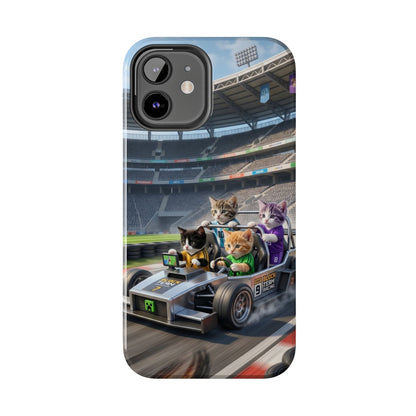 Racing Cats Tough Phone Case — Cute Kittens Driving Racecar Phone Cover