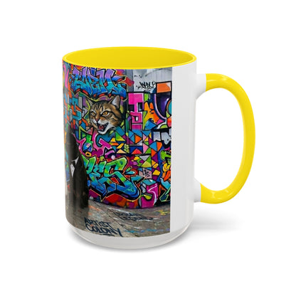 Graffiti Pets Coffee Mug — Colorful Street Art Dog & Cat Accent Mug (11/15oz)