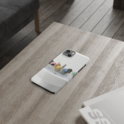 Slim Phone Case — Cute Kittens in Bathtub Design