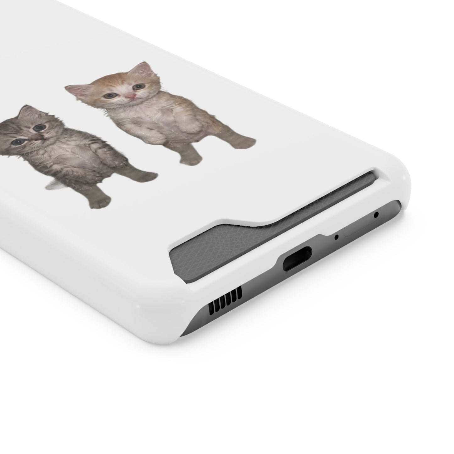Duo Cute Kitten Phone Case with Card Holder
