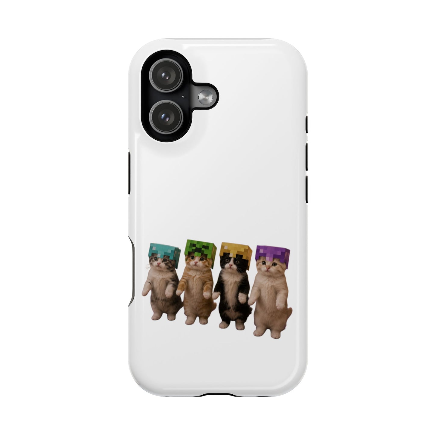 Dancing Kittens Minecraft Helmet Magnetic Impact-Resistant Phone Case