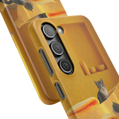 Cat Cozy Phone Case – Cute Kittens in Yellow Living Room Snap Case