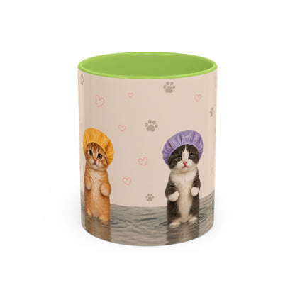 Cute Kittens in Shower Caps Accent Coffee Mug – 11/15oz