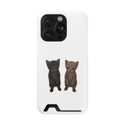 Cute Kitten Duo Phone Case with Card Holder