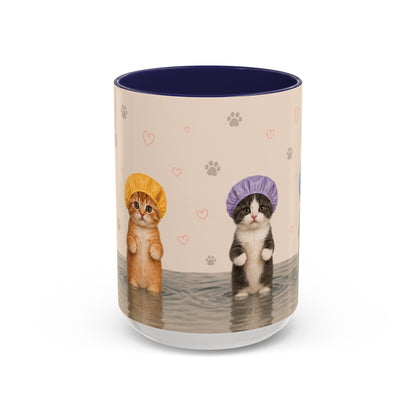 Cute Kittens in Shower Caps Accent Coffee Mug – 11/15oz