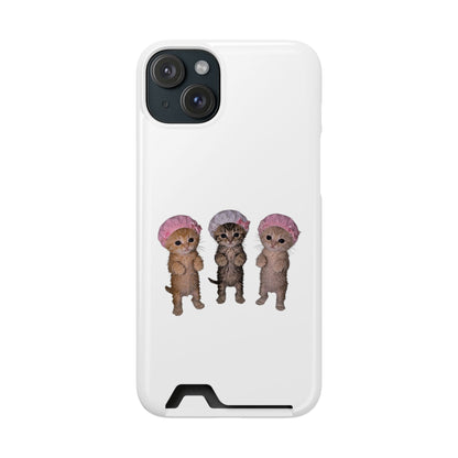 Cute Three Kittens Phone Case with Card Holder