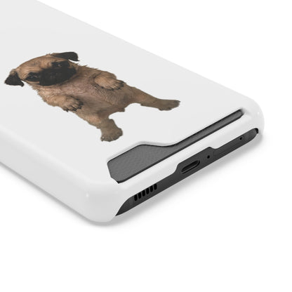 Cute Standing  Pug Card Holder Phone Case