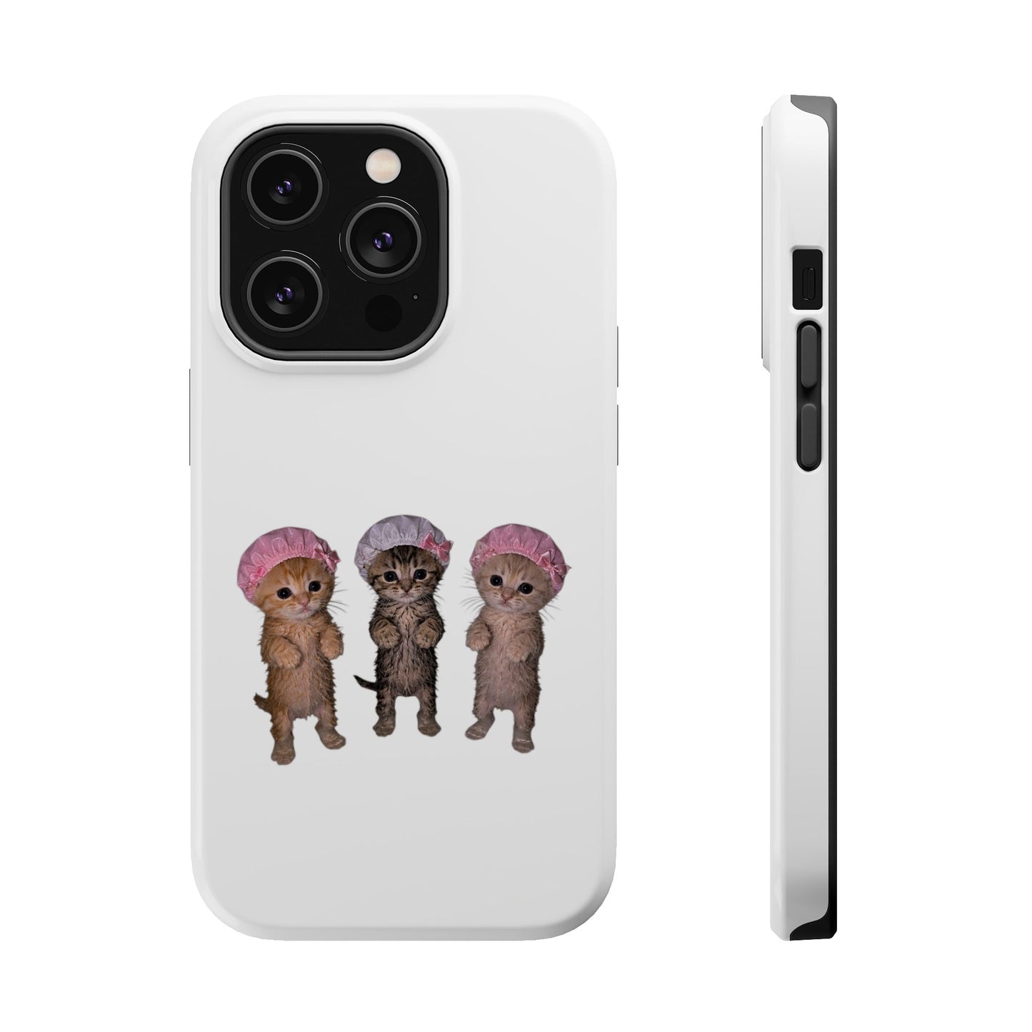 Cute Standing Kittens with Shower Caps  Phone Case