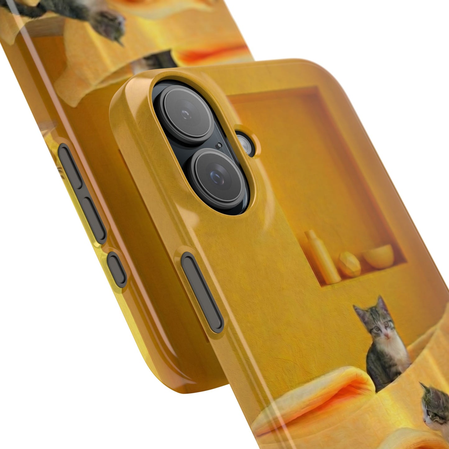 Cat Cozy Phone Case – Cute Kittens in Yellow Living Room Snap Case