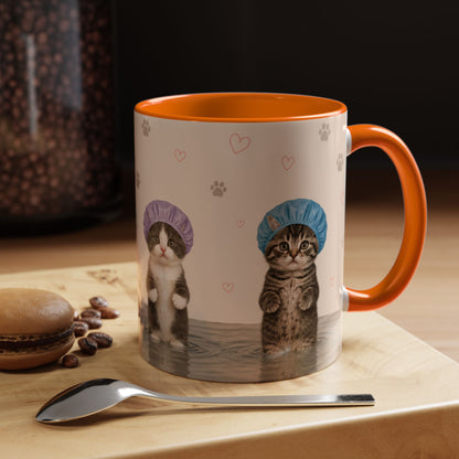 Cute Kittens in Shower Caps Accent Coffee Mug – 11/15oz