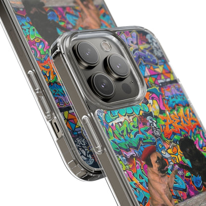 Clear Phone Case — Colorful Graffiti Pugs Design