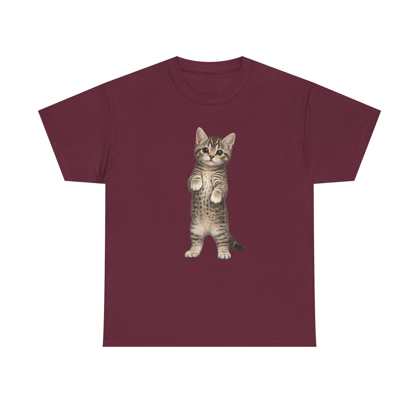 Standing Tabby Kitten T-Shirt — Cute Cat Graphic Tee for Cat Lovers