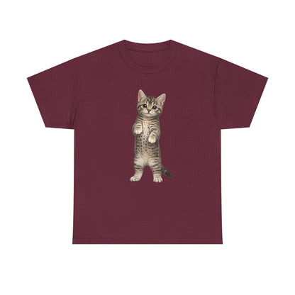 Standing Tabby Kitten T-Shirt — Cute Cat Graphic Tee for Cat Lovers