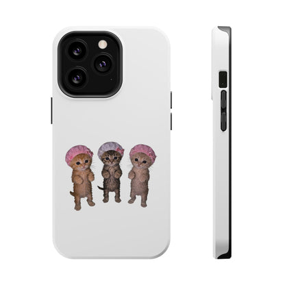 Cute Standing Kittens with Shower Caps  Phone Case