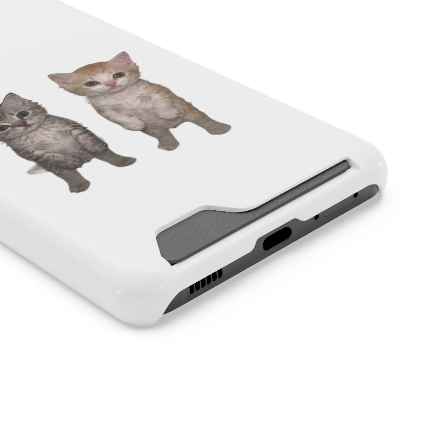 Duo Cute Kitten Phone Case with Card Holder