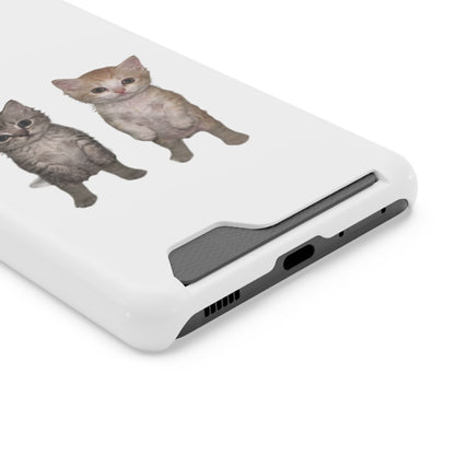 Duo Cute Kitten Phone Case with Card Holder