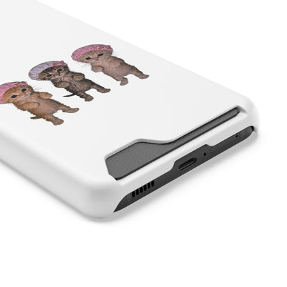 Cute Three Kittens Phone Case with Card Holder