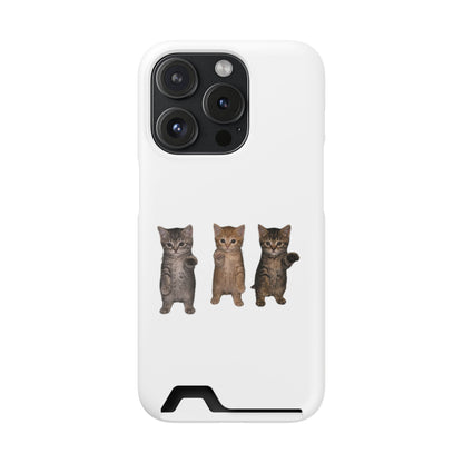 Cute Trio Kittens Phone Case with Card Holder