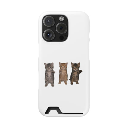 Cute Trio Kittens Phone Case with Card Holder