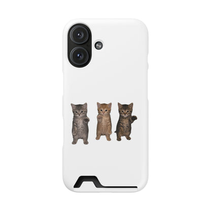 Cute Trio Kittens Phone Case with Card Holder