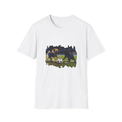 Soccer Puppies T-Shirt — Playful Puppy Soccer Match Tee
