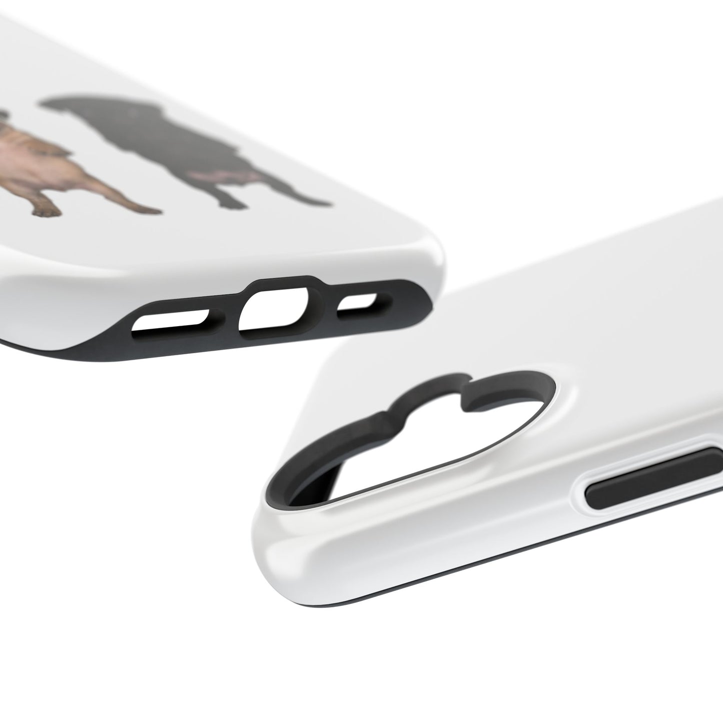 Cute Standing Pug Duo Magnetic Impact-Resistant Phone Case