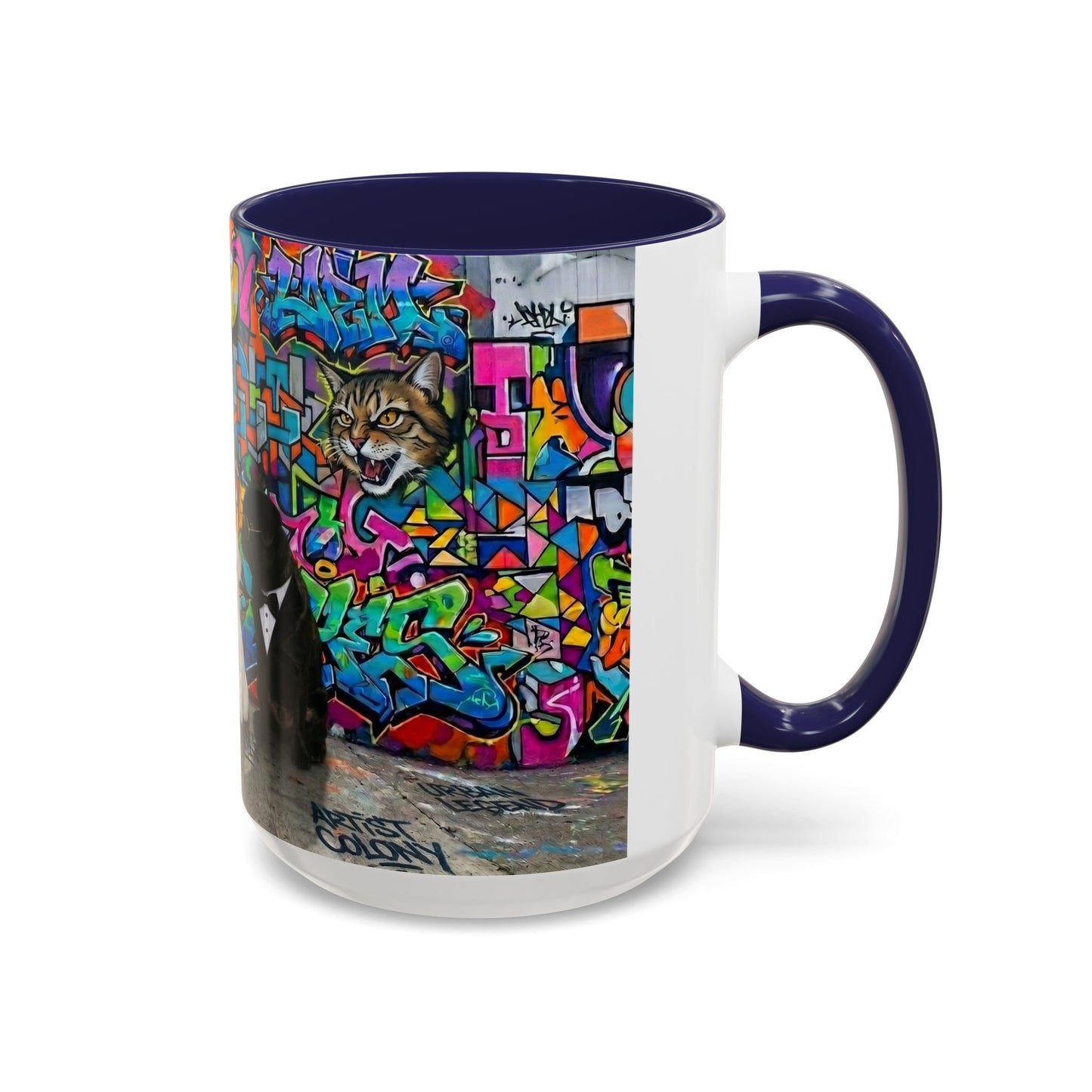 Graffiti Pets Coffee Mug — Colorful Street Art Dog & Cat Accent Mug (11/15oz)
