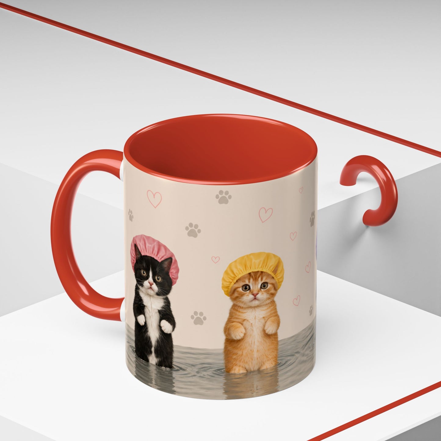 Cute Kittens in Shower Caps Accent Coffee Mug – 11/15oz