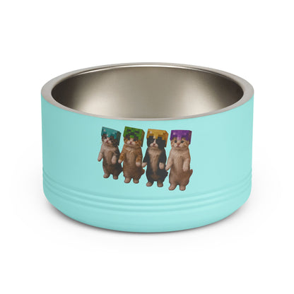 Cute Dancing Kittens Minecraft Helmet Stainless Pet Bowl (18 oz)