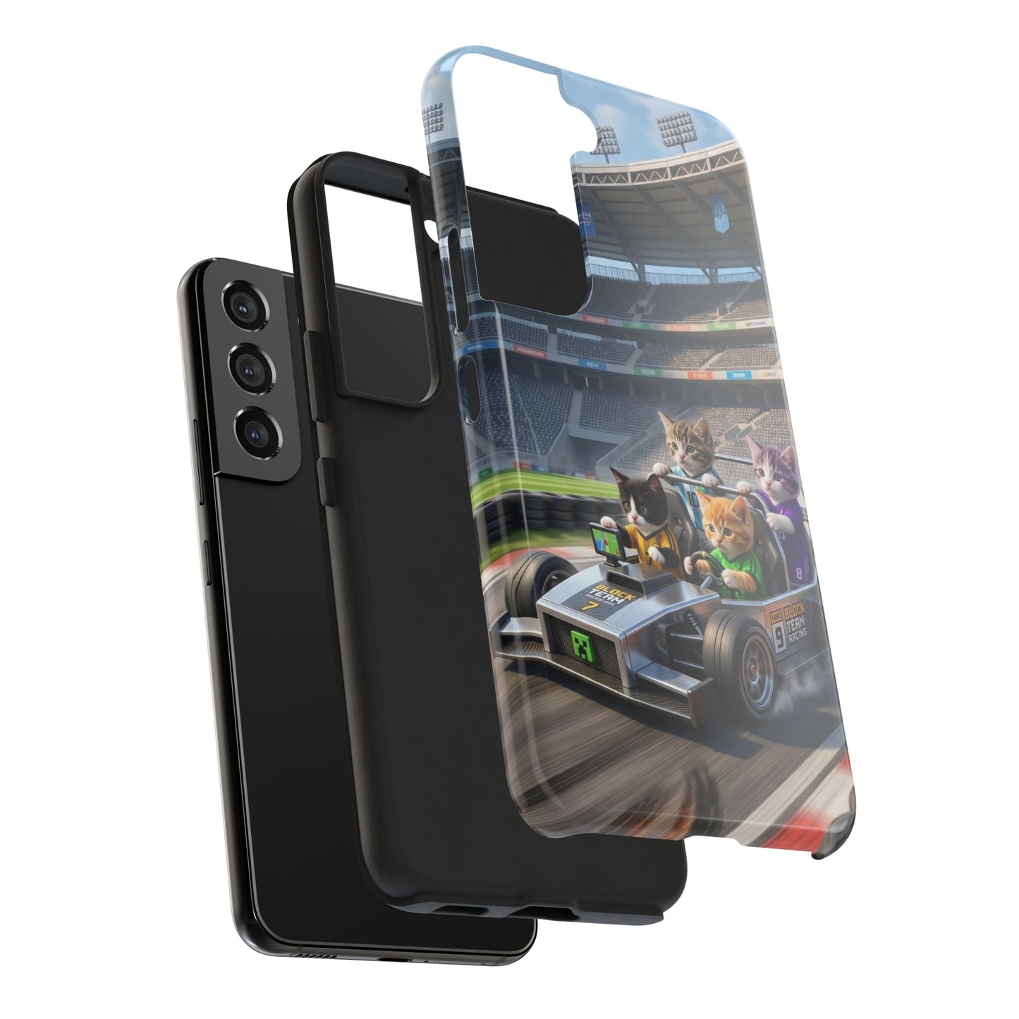 Racing Cats Tough Phone Case — Cute Kittens Driving Racecar Phone Cover