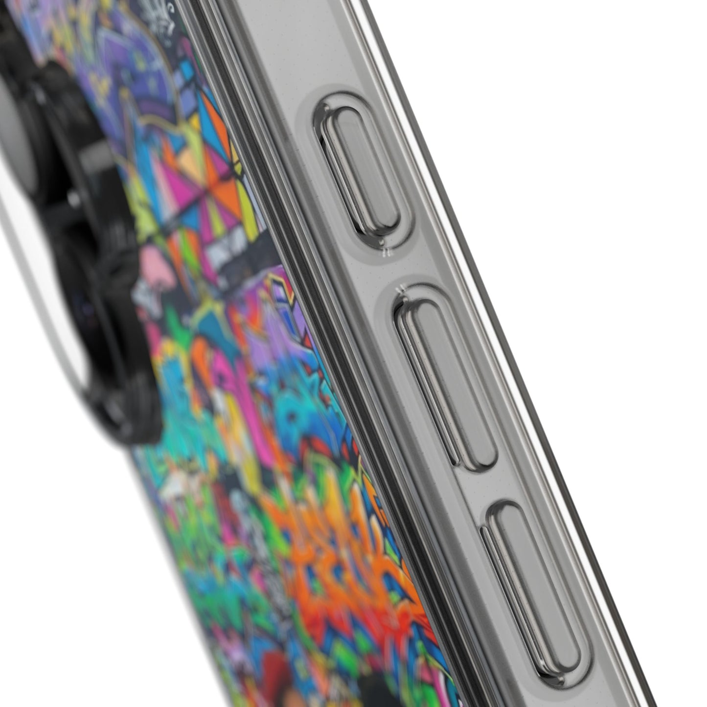 Clear Phone Case — Colorful Graffiti Pugs Design