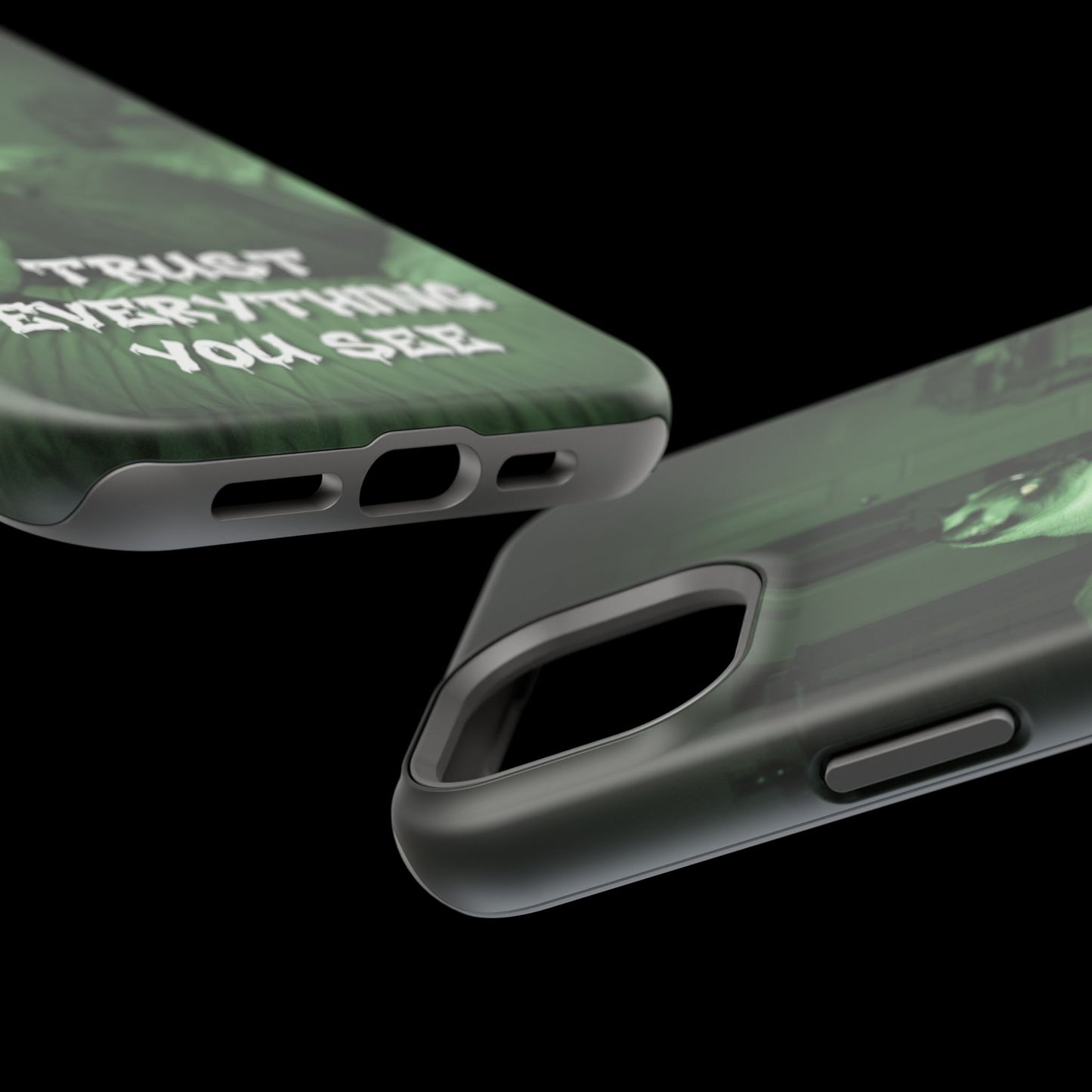 Phone Case 'Trust Everything You See' Green Dog Photo Magnetic Impact-Resistant Case