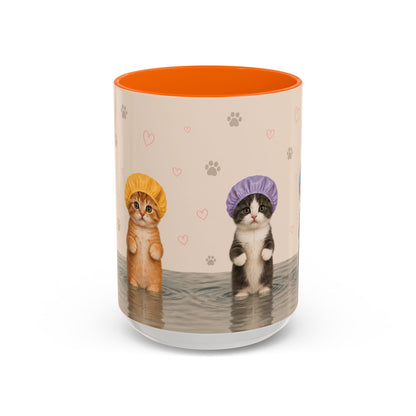 Cute Kittens in Shower Caps Accent Coffee Mug – 11/15oz