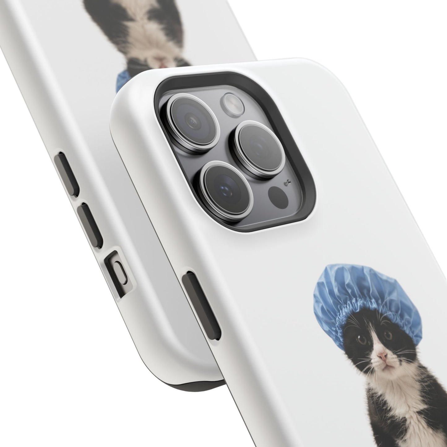 Cute Cat in Shower Cap Magnetic Impact-Resistant Phone Case
