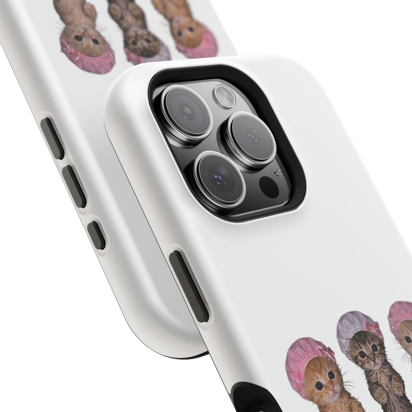 Cute Standing Kittens with Shower Caps  Phone Case
