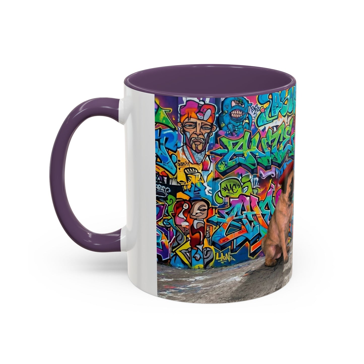 Graffiti Pug Coffee Mug — Colorful Street Art Accent Mug (11/15oz)