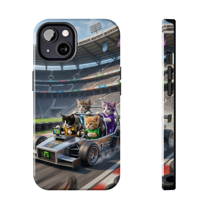 Racing Cats Tough Phone Case — Cute Kittens Driving Racecar Phone Cover