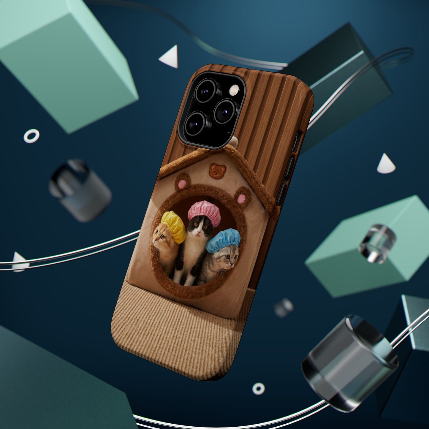 Cute Kittens in Cozy House Phone Case — Magnetic Impact-Resistant Case