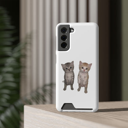 Duo Cute Kitten Phone Case with Card Holder