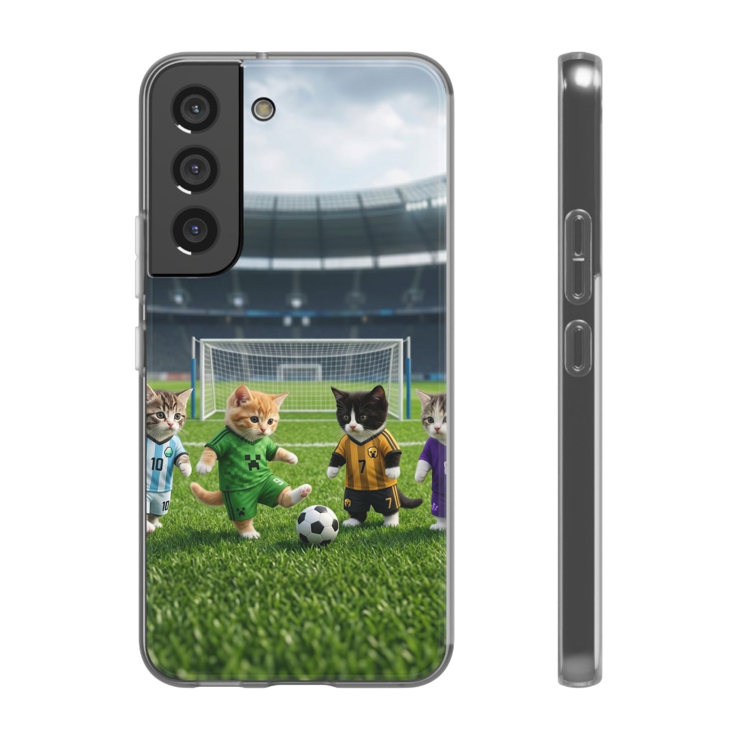 Cute Soccer Cats Phone Case — Kawaii Football Kit iPhone Cover