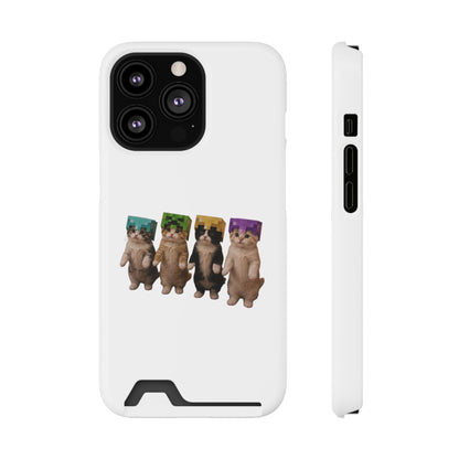 Minecraft Kittens Cat Phone Case with Card Holder