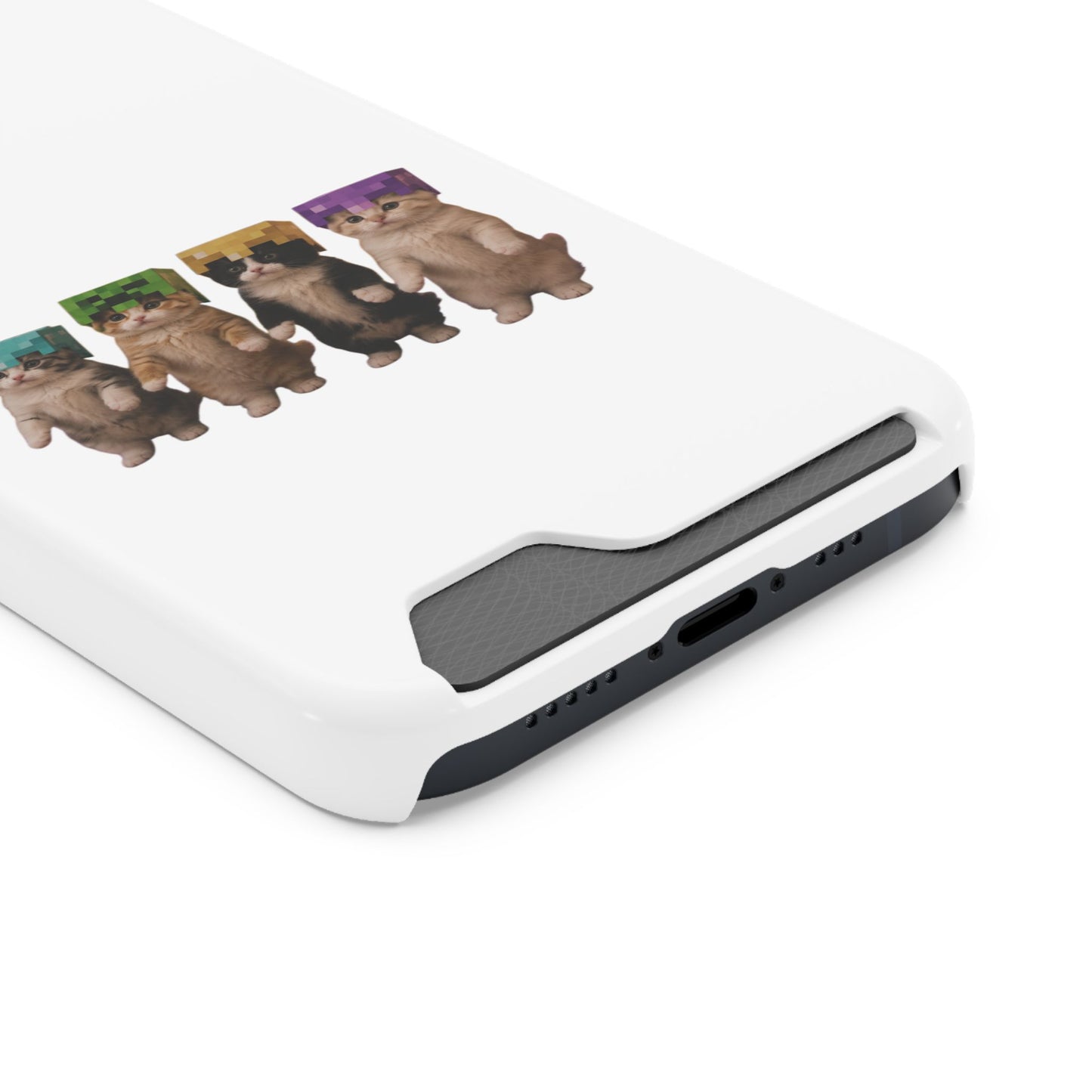 Minecraft Kittens Cat Phone Case with Card Holder