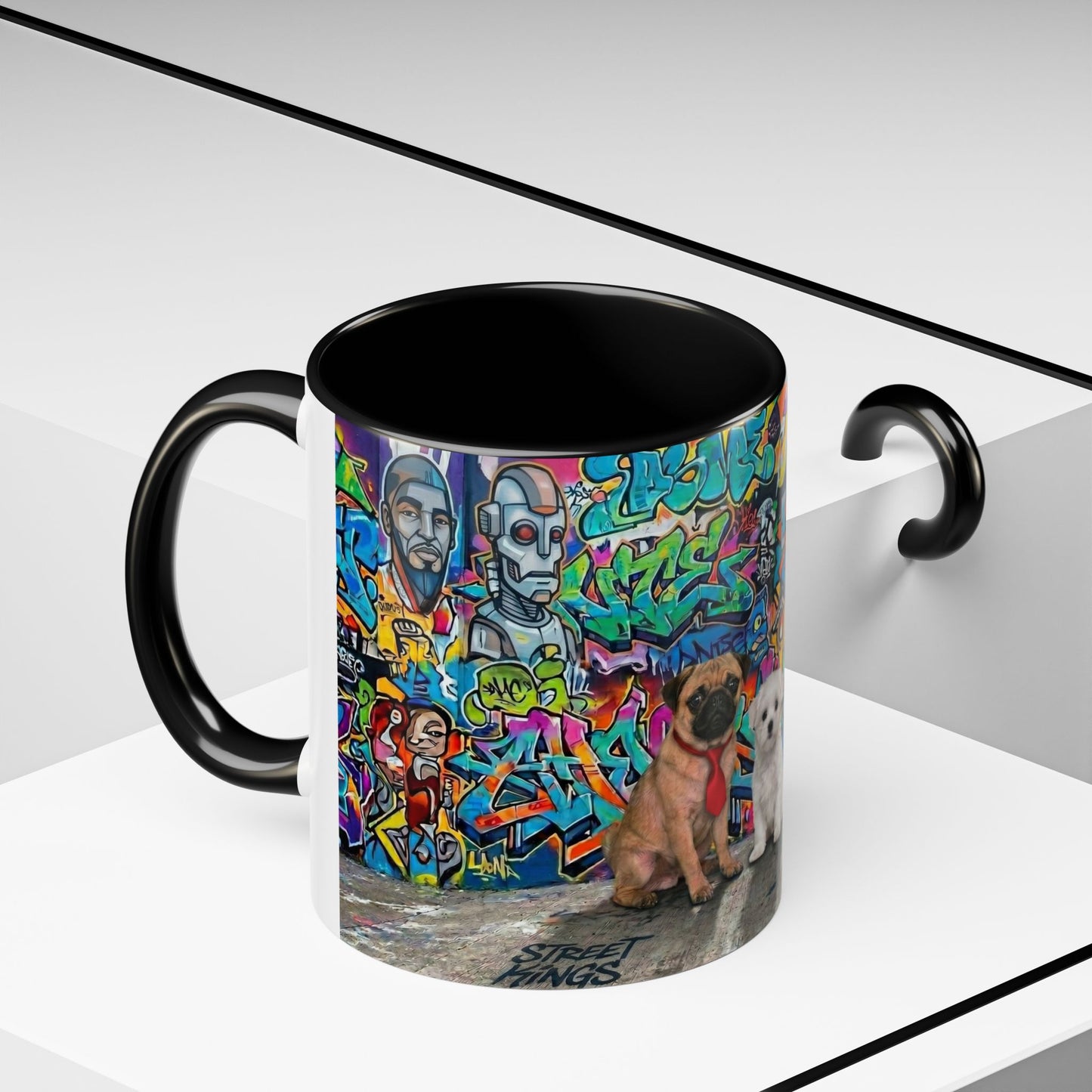 Graffiti Pets Coffee Mug — Colorful Street Art Dog & Cat Accent Mug (11/15oz)