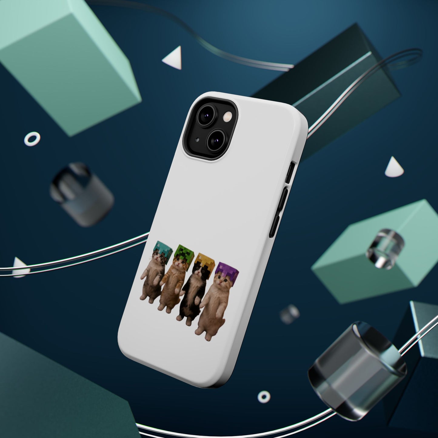 Dancing Kittens Minecraft Helmet Magnetic Impact-Resistant Phone Case