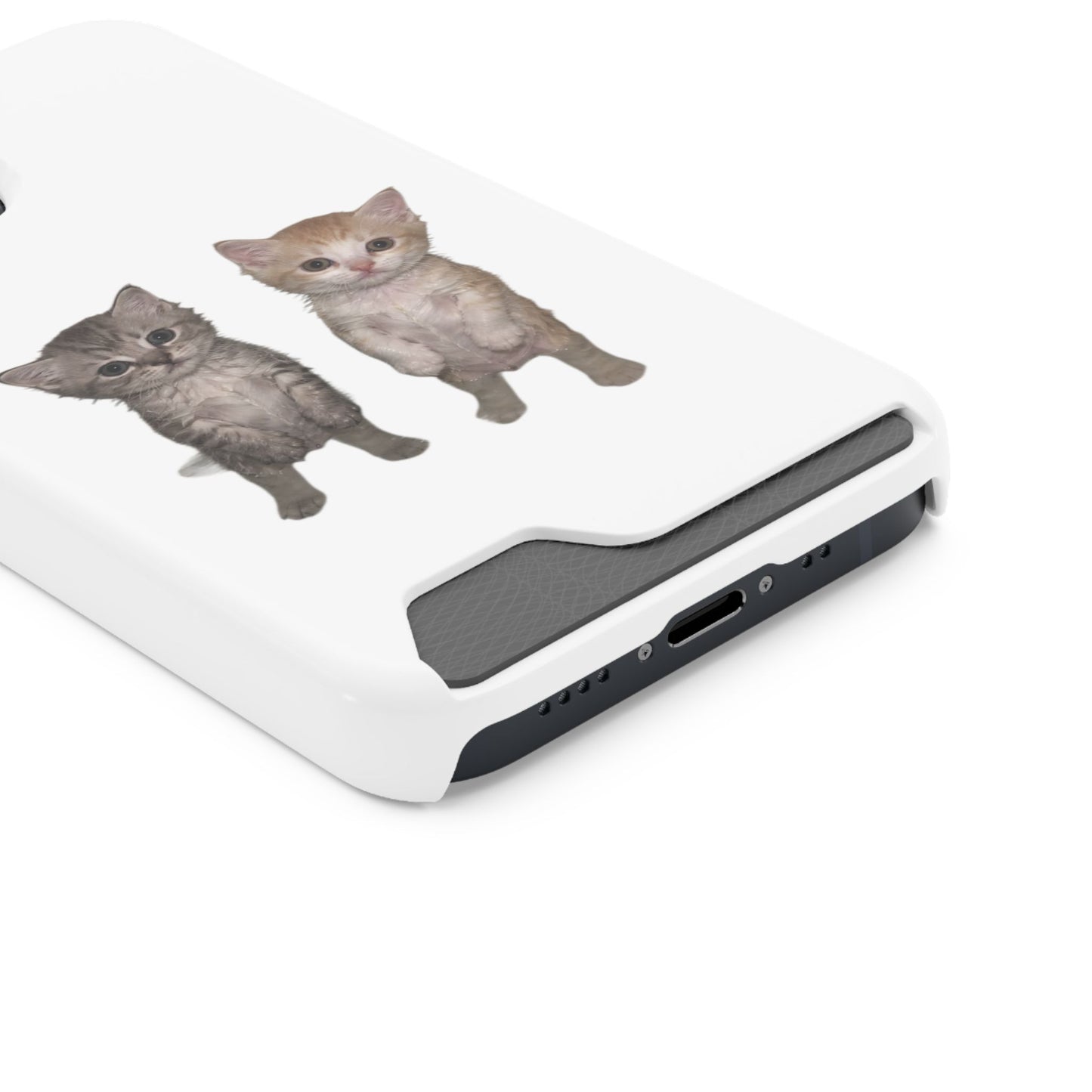 Duo Cute Kitten Phone Case with Card Holder